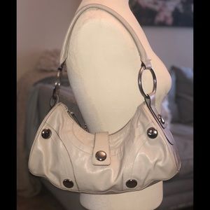 Cream smooth leather purse.